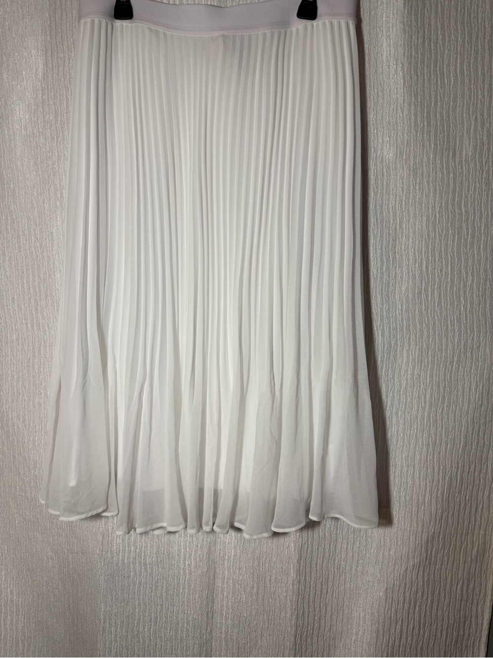 Ruby Rd. White Pleated Skater Midi Skirt